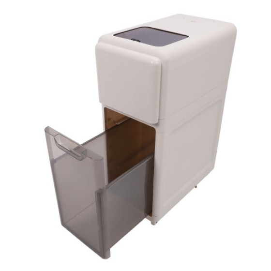 Slim 2-Layer Plastic Storage Cabinet with Wheels for Rice Food PP PET